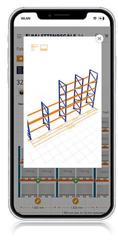 Palettenregal 3D Konfigurator