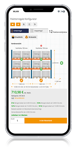 Palettenregal Konfigurator
